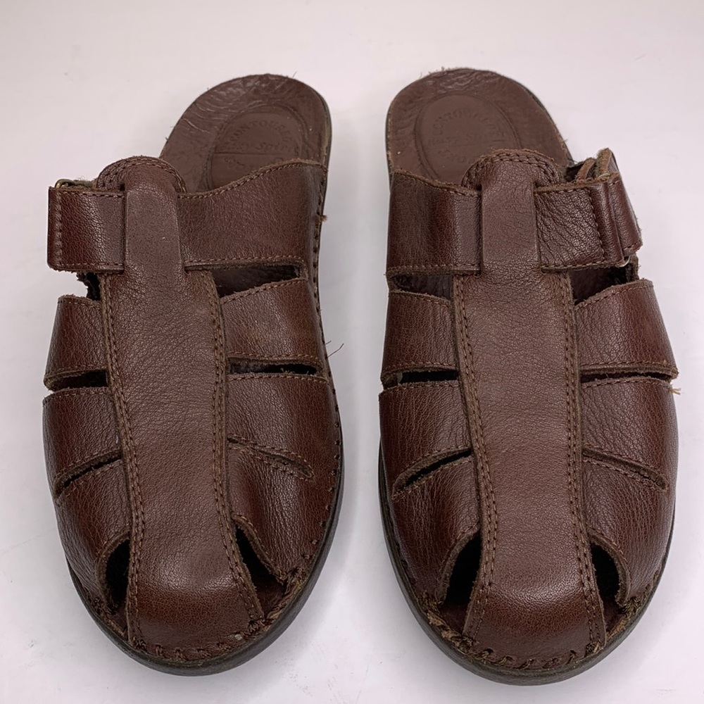 EASY SPIRIT CONTOURED COMFORT Caged Clog Shoes Leather Cushioned Insoles 10